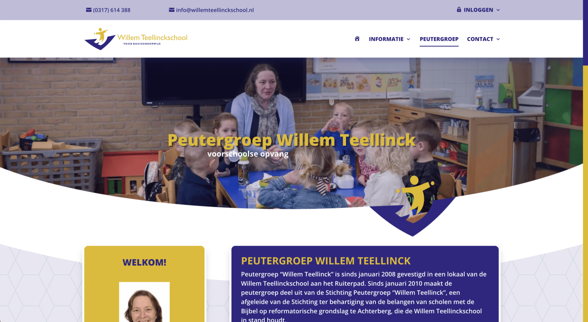 Willem Teellinckschool Achterberg website met aanmelding en informatie voor de peutergroep