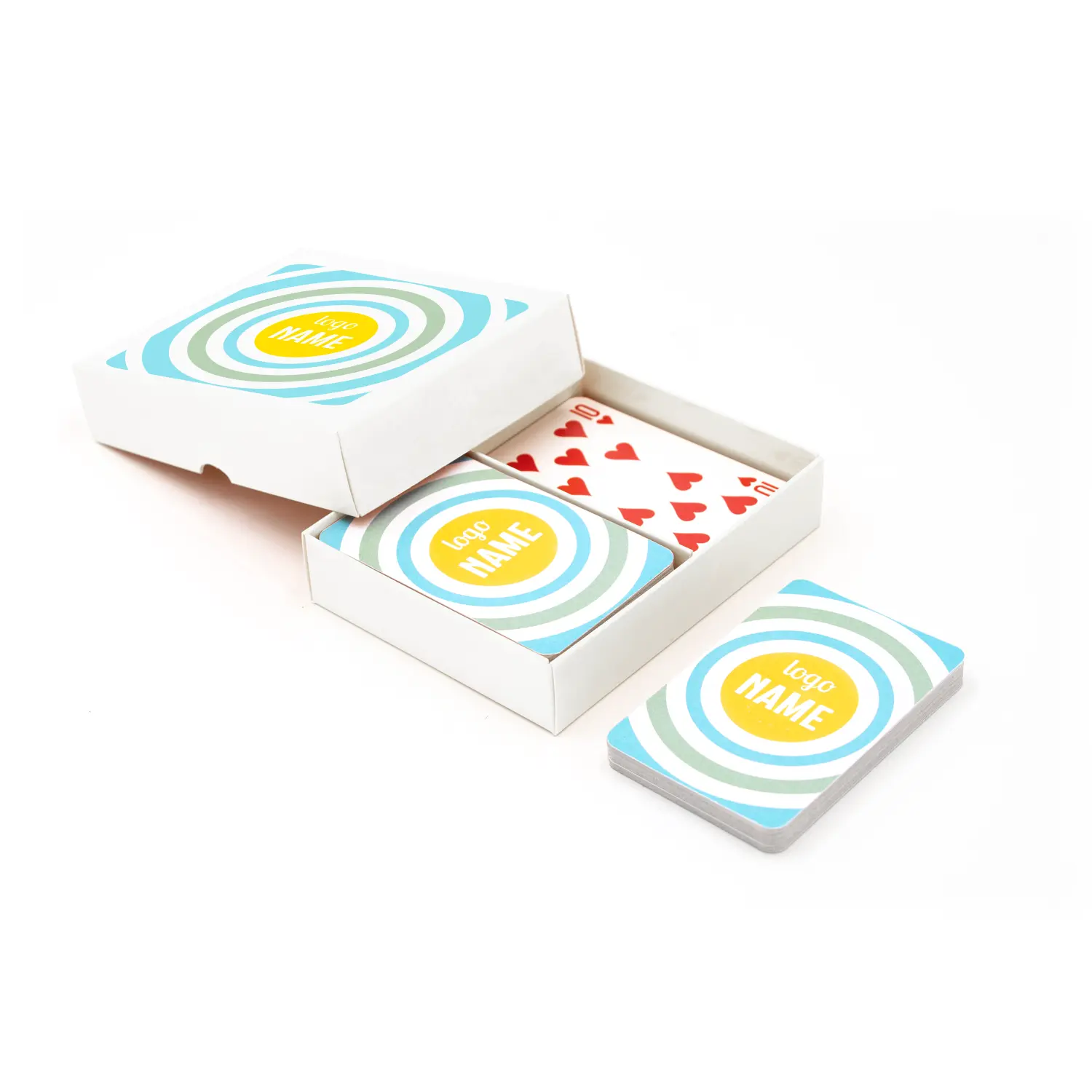 Speelkaarten dubbele set in wit doosje