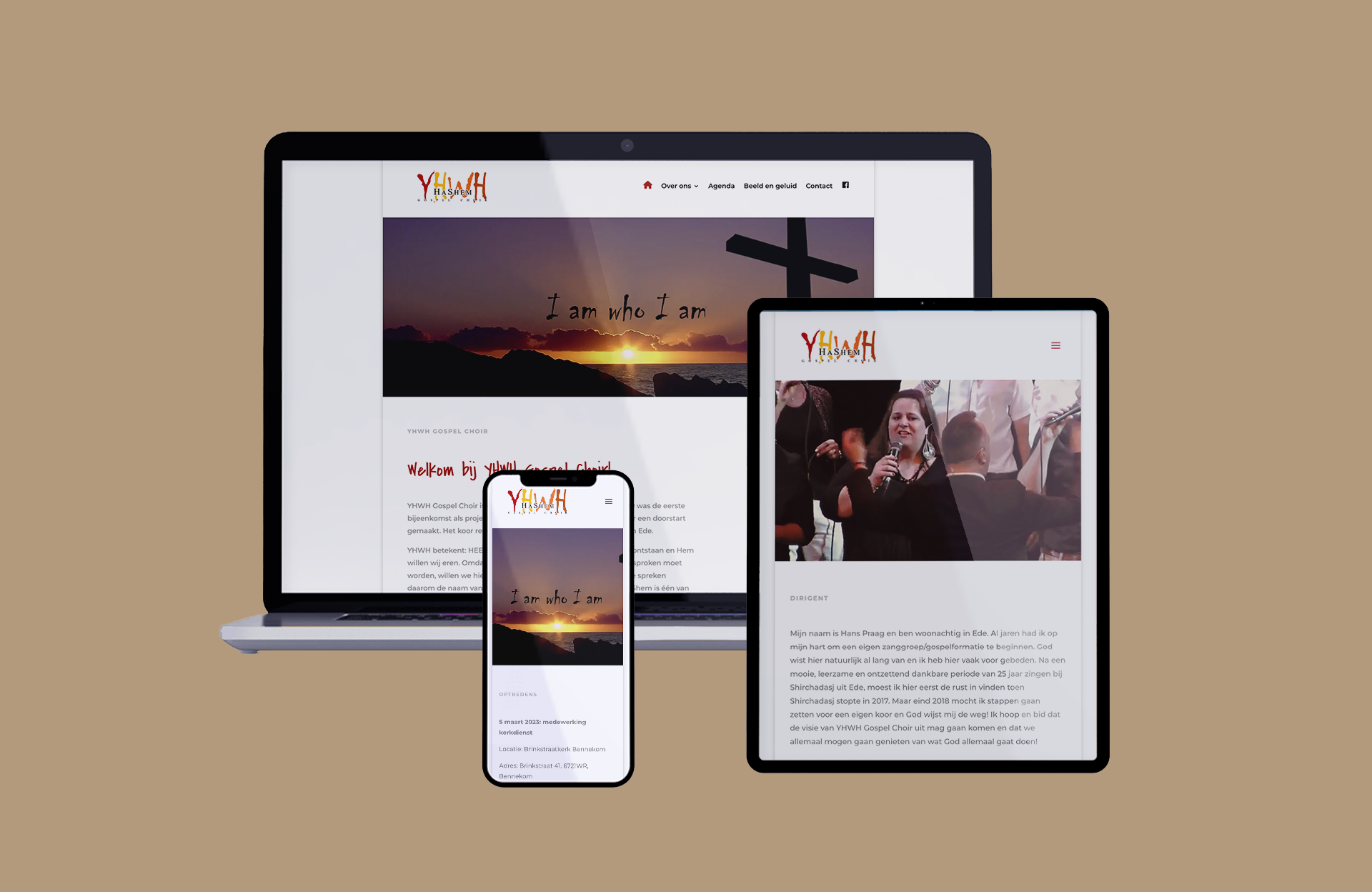 WordPress website ontwikkelen en trainen voor YHWH Gospel Choir Ede